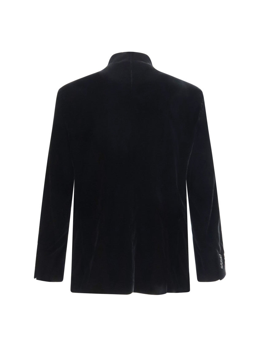 Black V-Neck Blazer 2
