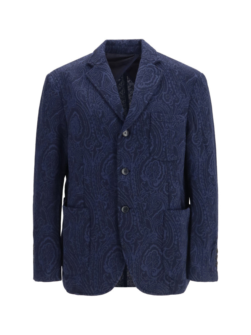 Navy Blue Paisley Blazer 1