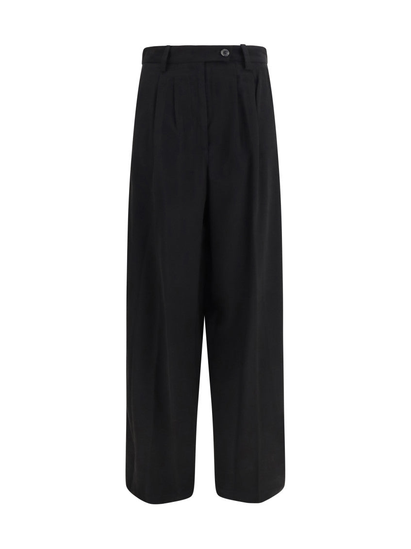 Black Relaxed Pleated Pants 1