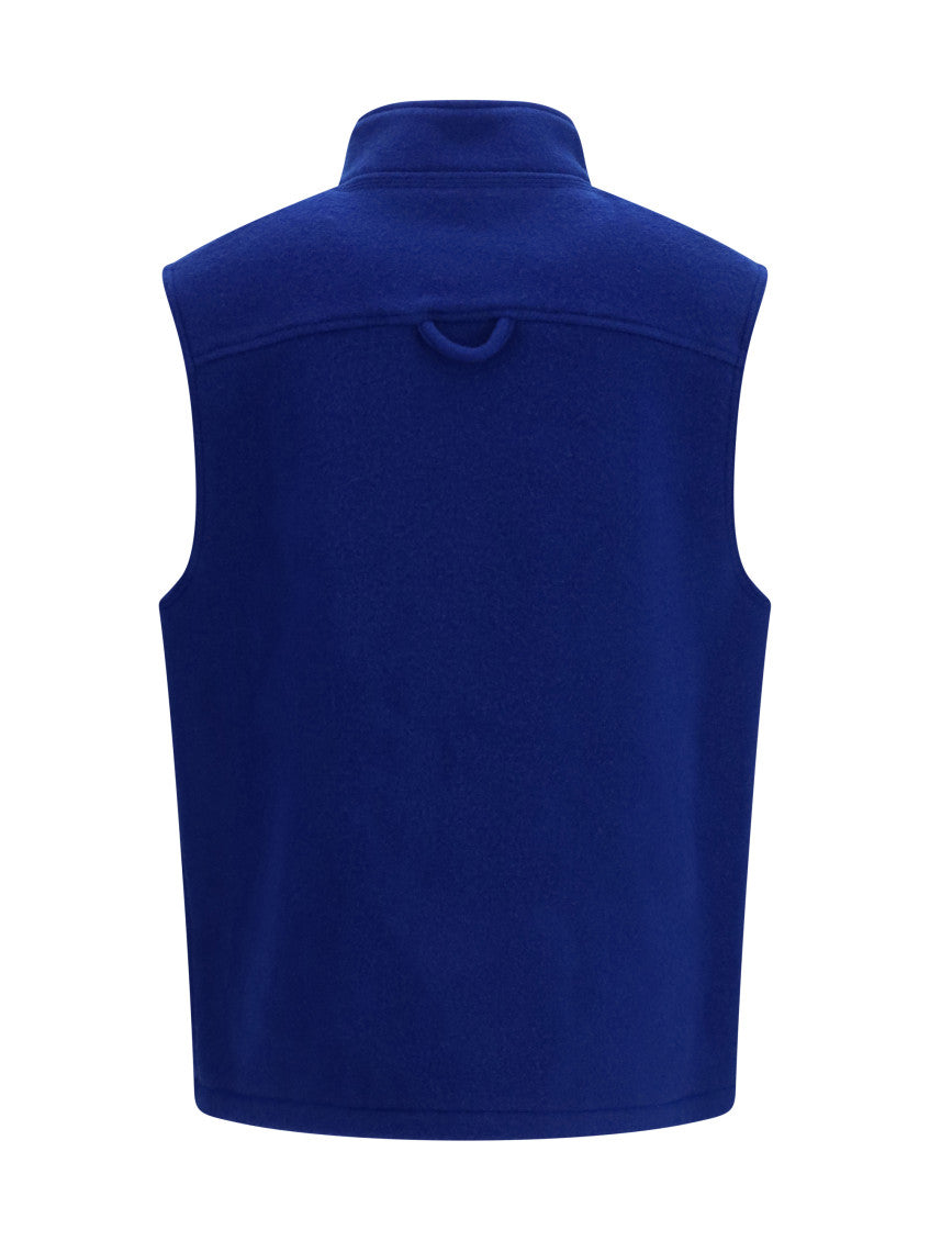 Blue Solid Mock Collar Jacket 2