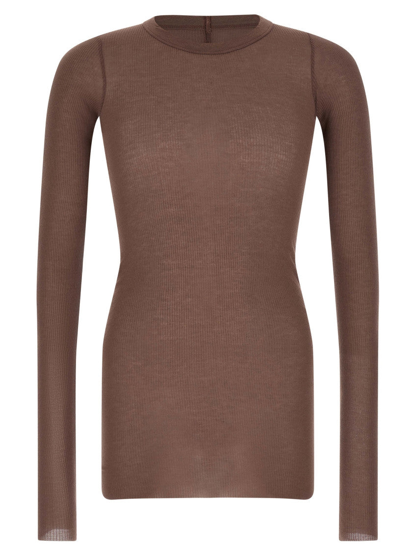 Dark Brown Ribbed T-Shirt 1