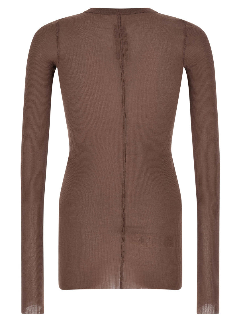 Dark Brown Ribbed T-Shirt 2