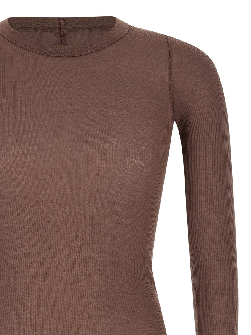 Dark Brown Ribbed T-Shirt 3