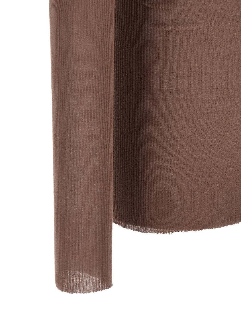 Dark Brown Ribbed T-Shirt 4