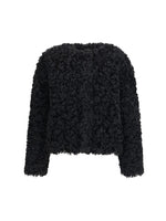 Black Textured Round Neck Sweater 1