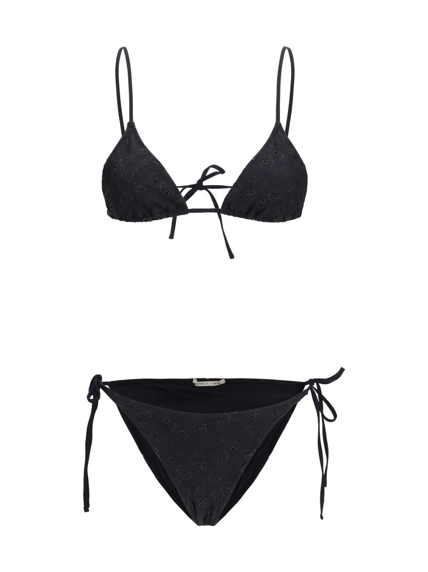 Black Embroidered Swimwear 1