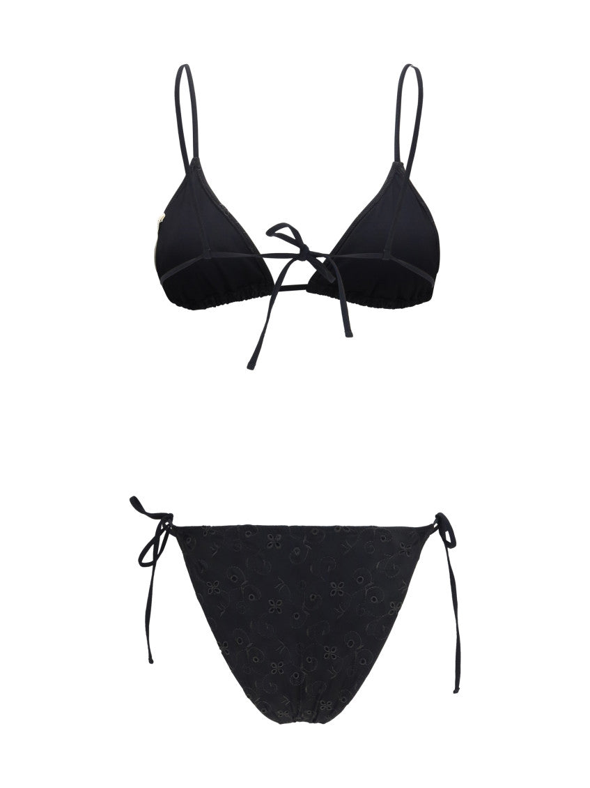 Black Embroidered Swimwear 2