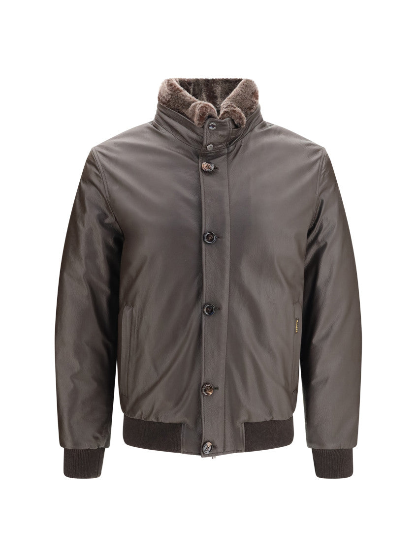 Brown Mock Collar Jacket 1