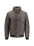 Brown Mock Collar Jacket 1