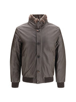 Brown Mock Collar Jacket 1