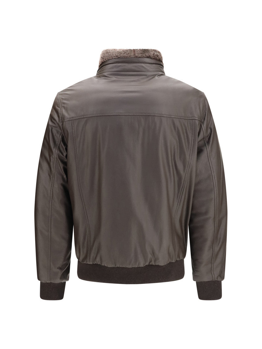 Brown Mock Collar Jacket 2