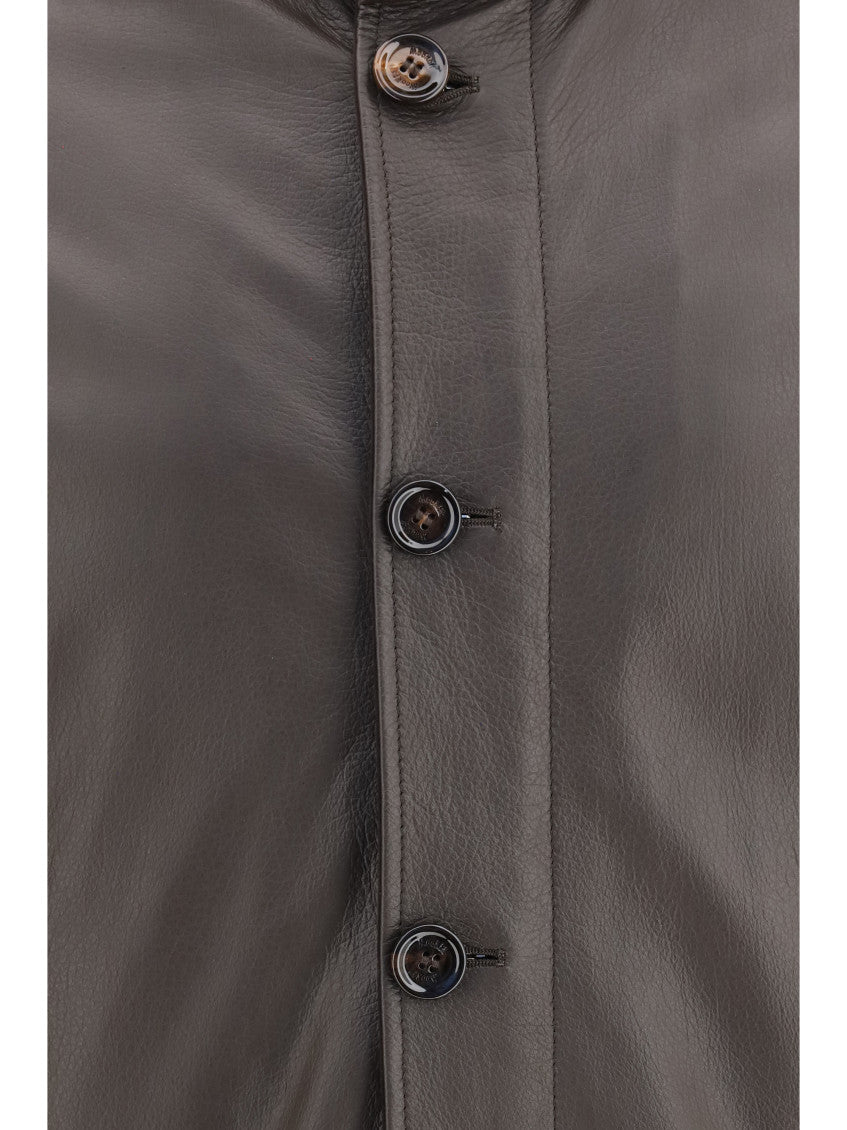 Brown Mock Collar Jacket 3