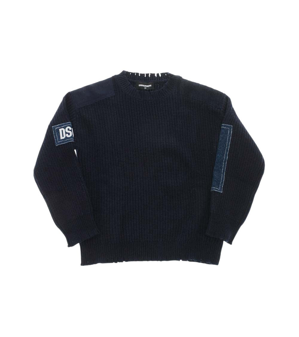 Boys Navy Blue Logo Sweaters 1