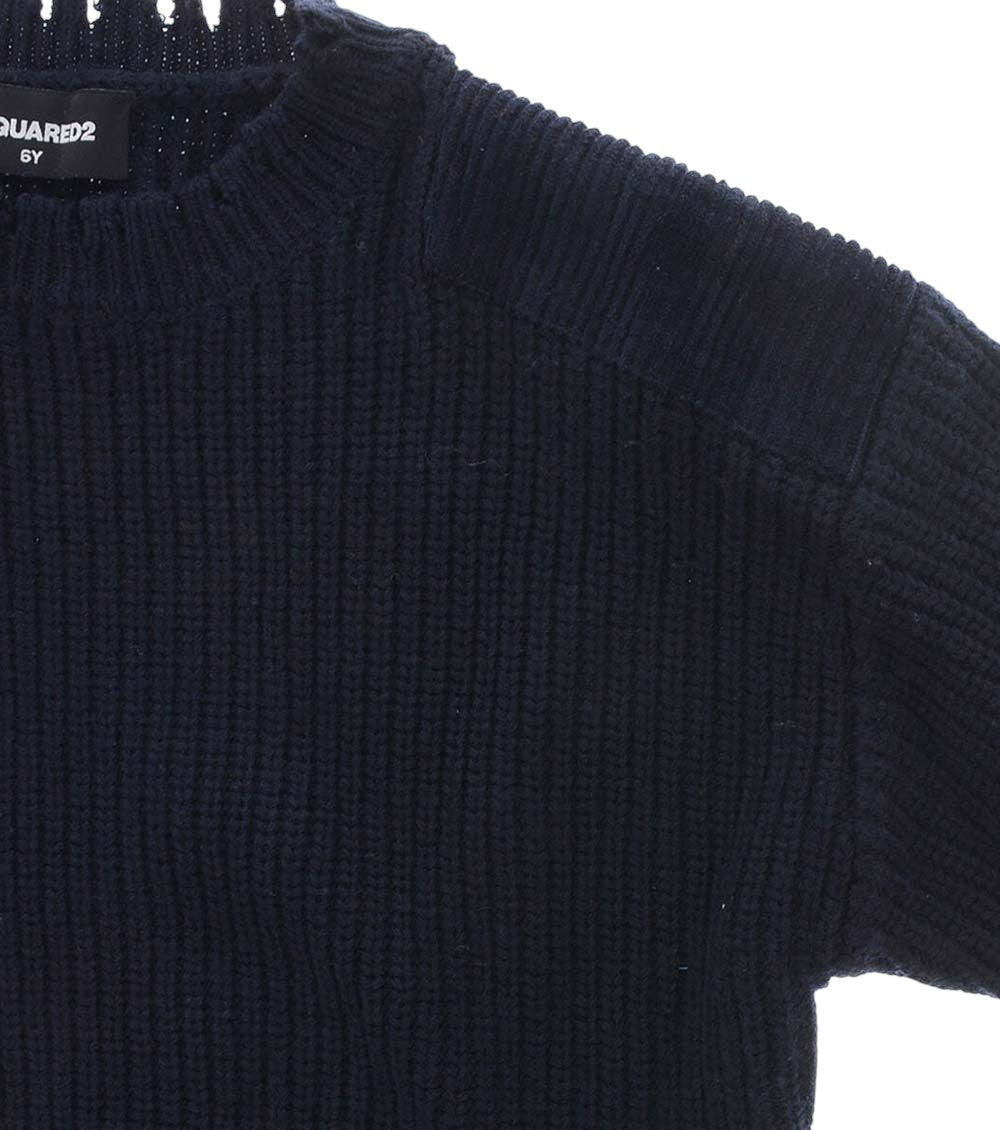 Boys Navy Blue Logo Sweaters 3