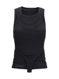 Black Solid Round Neck Top 1