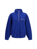 Blue Solid Mock Collar Jacket 1