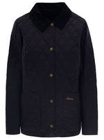 Blue Quilted Shirt Collar Jacket 1