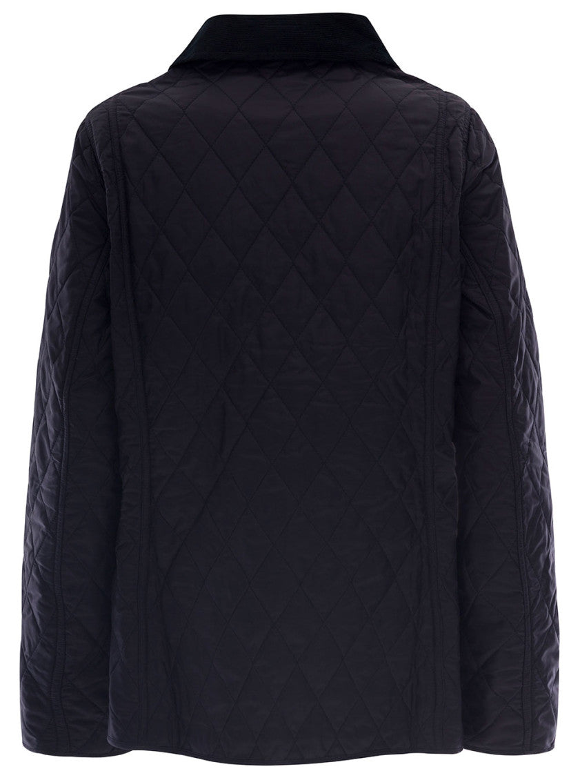 Blue Quilted Shirt Collar Jacket 2