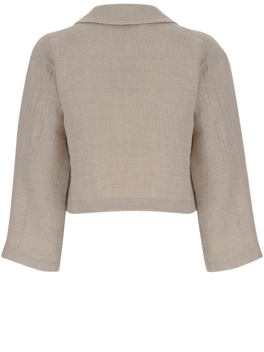 Girls Beige Solid Jackets 2