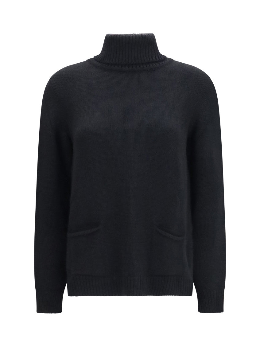 Black Solid Turtle Neck Sweater 1