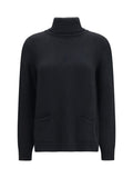 Black Solid Turtle Neck Sweater 1