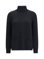 Black Solid Turtle Neck Sweater 1