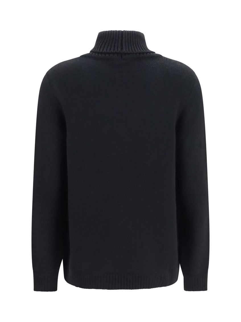 Black Solid Turtle Neck Sweater 2