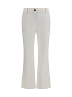 White Slim Flared Pants 1