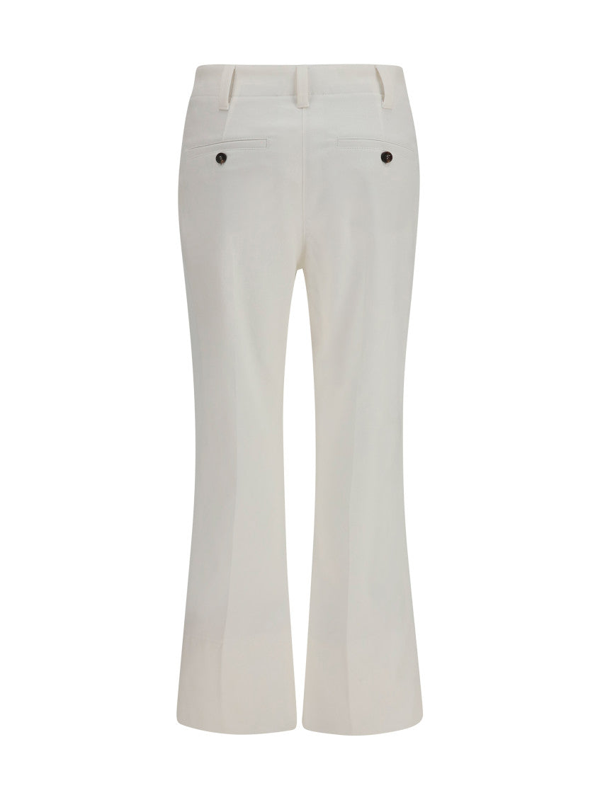 White Slim Flared Pants 2