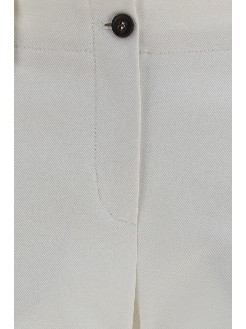 White Slim Flared Pants 3