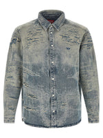 Blue Regular Distressed Shirt 1