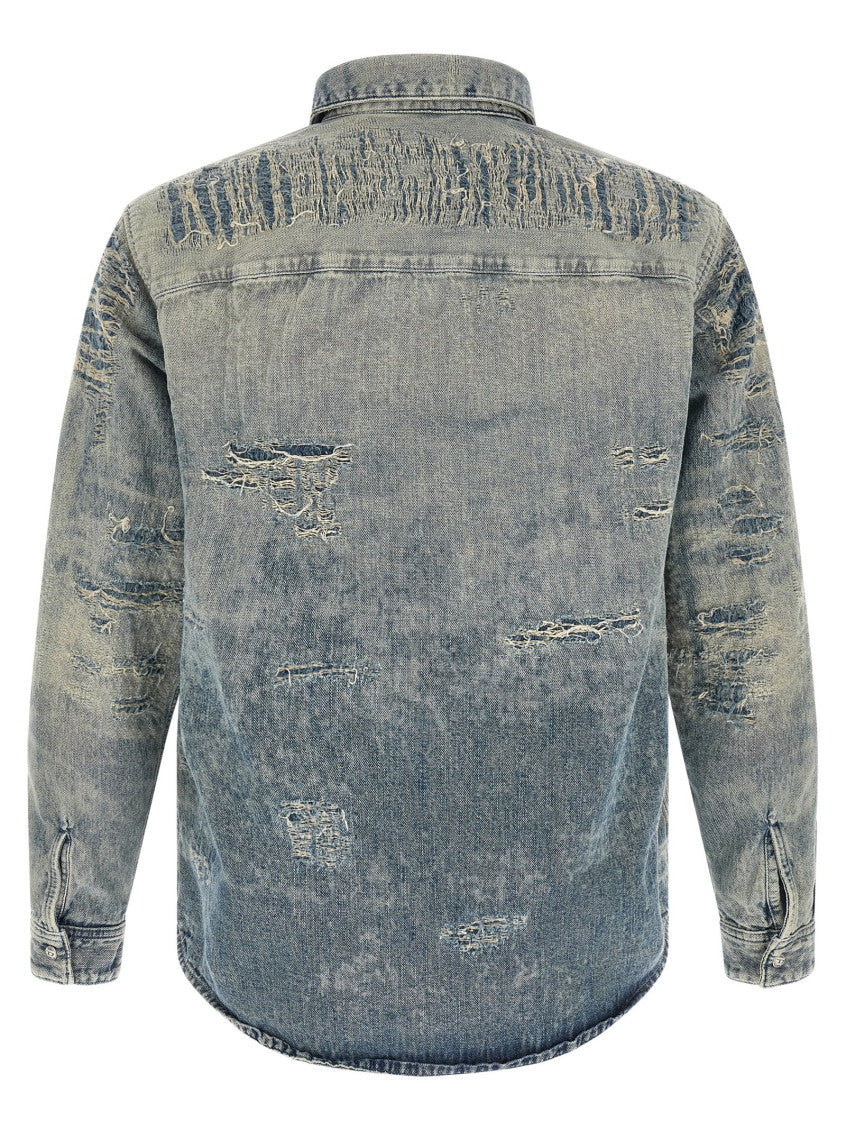 Blue Regular Distressed Shirt 2