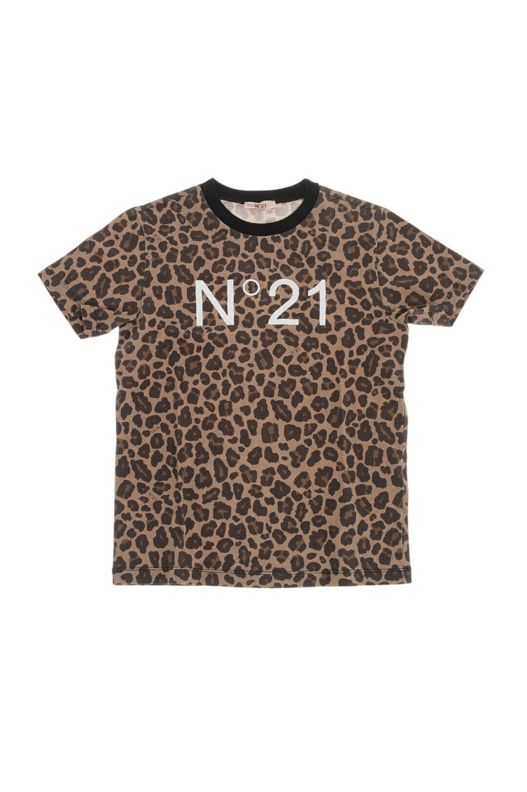 Girls Brown Animal Print T-Shirt 1