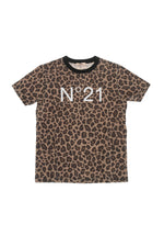 Girls Brown Animal Print T-Shirt 1