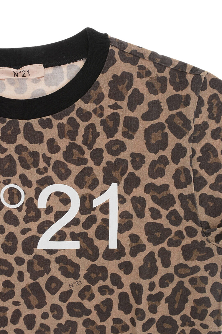 Girls Brown Animal Print T-Shirt 3