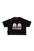 Girls Black Graphic T-Shirt 1