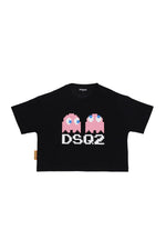 Girls Black Graphic T-Shirt 1