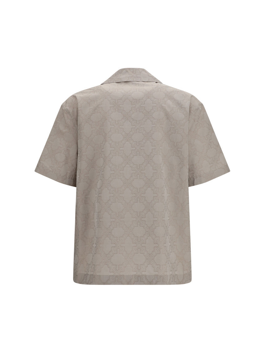 Beige Regular Jacquard Shirt 2
