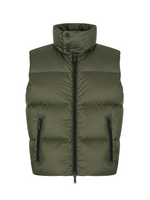 Olive Quilted Sleeveless Jacket 1