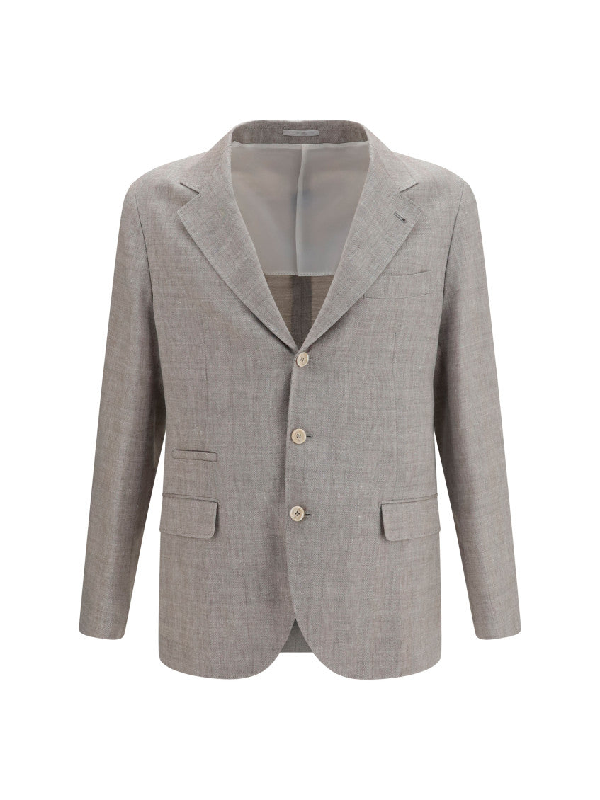 Taupe Notched Lapel Blazer 1