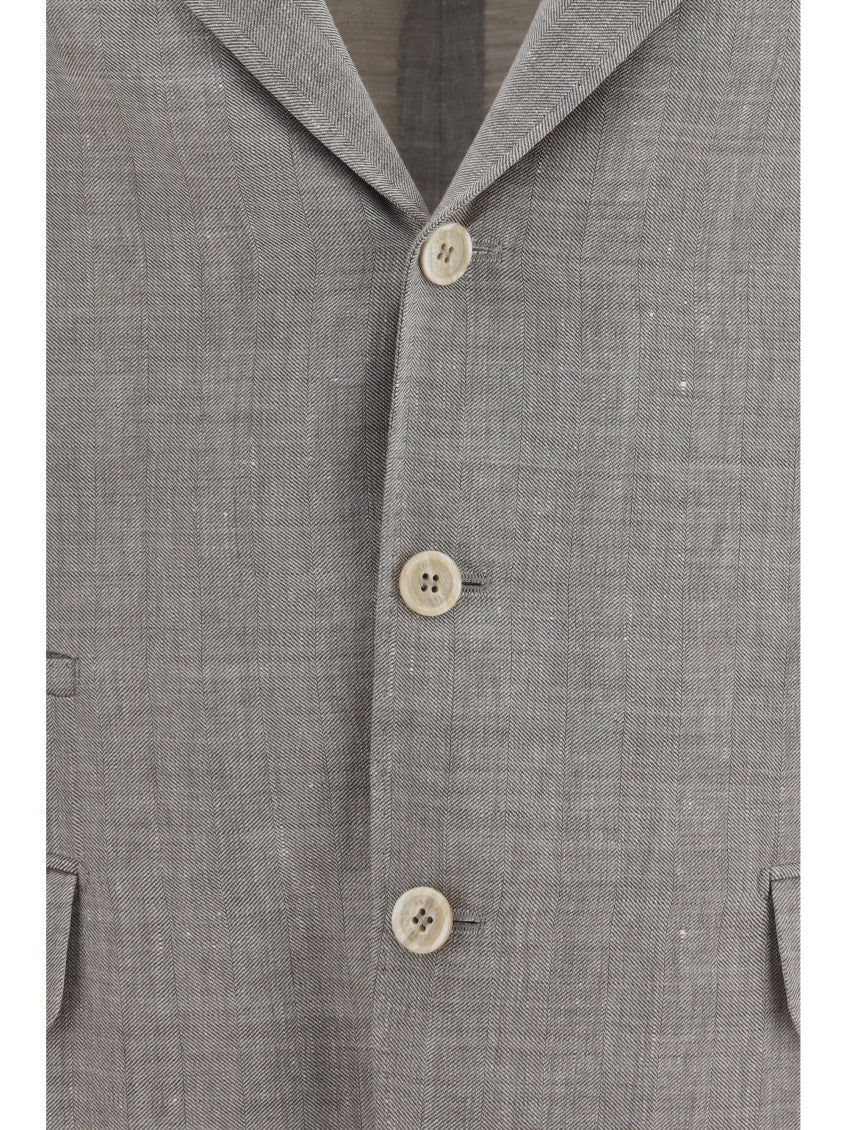 Taupe Notched Lapel Blazer 3
