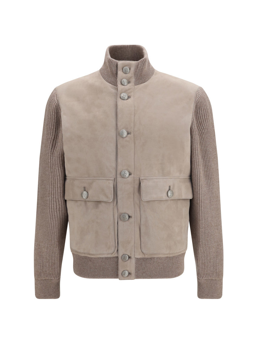 Beige Mock Collar Jacket 1