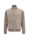 Beige Mock Collar Jacket 1