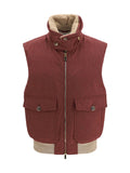 Red Regular Sleeveless Jacket 1
