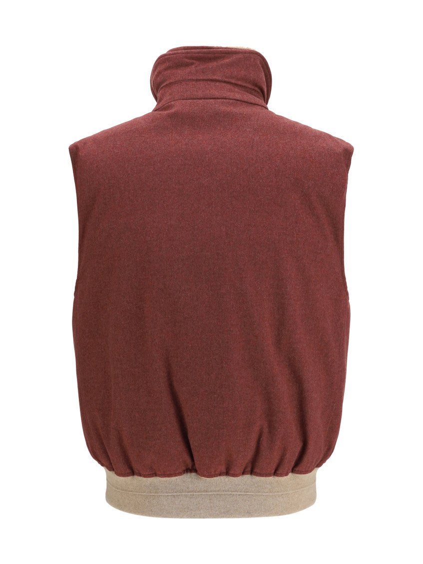 Red Regular Sleeveless Jacket 2