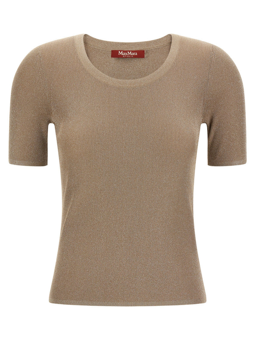 Beige Crew Neck T-Shirt 1