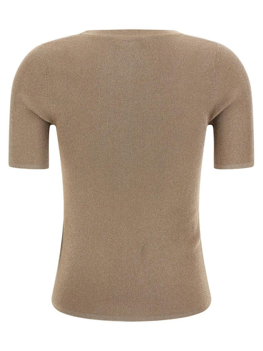 Beige Crew Neck T-Shirt 2