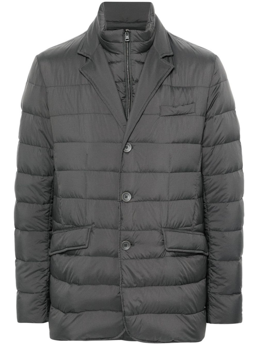 Dark Grey Quilted Jacket 1