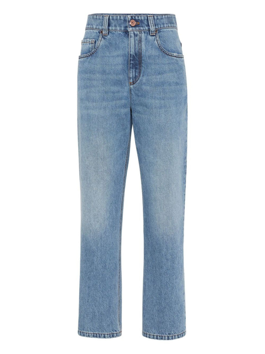 Light Blue Straight High Rise Jeans 1