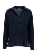 Dark Blue Loose Solid Shirt 1
